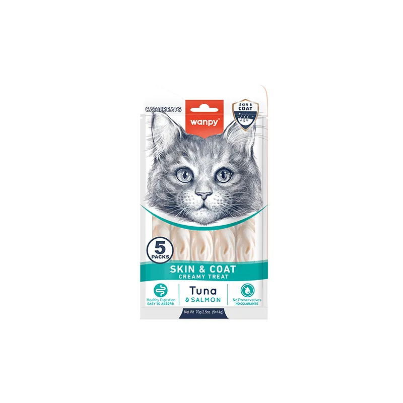 Wanpy Medicated Creamy Treat / Skin And Coat /Tuna And Salmon – 70 Gram