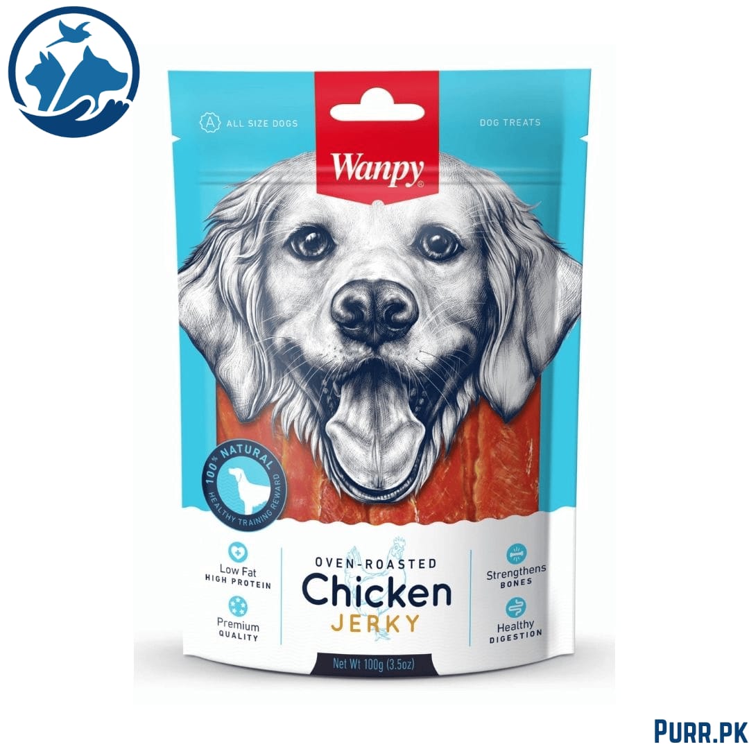 Wanpy Soft Chicken Jerky Strips for Dogs – 100 Gram