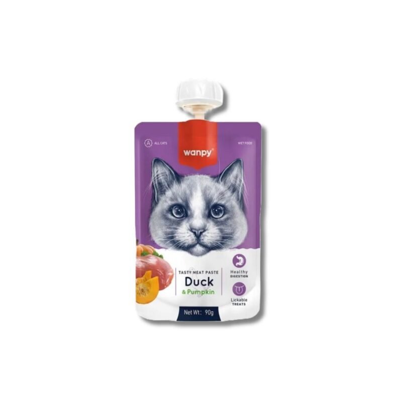 Wanpy Tasty Meat Paste Cat Treat Duck With Pumpkin – 90gm