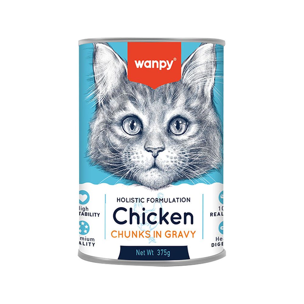 Wanpy Chicken Chunks in Gravy Canned Cat Food - 375 g