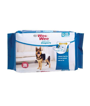 Four Paws Wee-Wee Disposable Diapers, 12 Pack Large XL