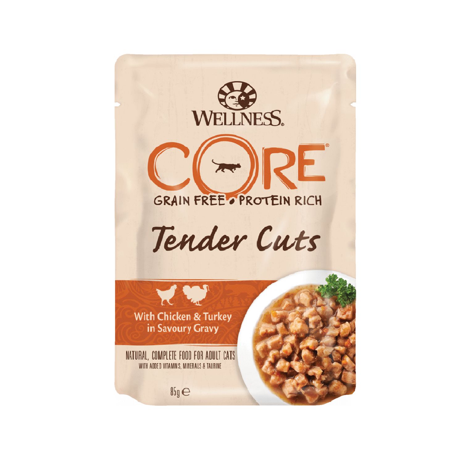 Wellness Core Tender Cuts Chicken & Turkey Wet Cat Food - 85g - Pack of 8