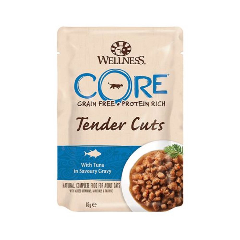 Wellness Core Tender Cuts with Tuna in Gravy Cat Food Pouch - 85 g - Pack of 12