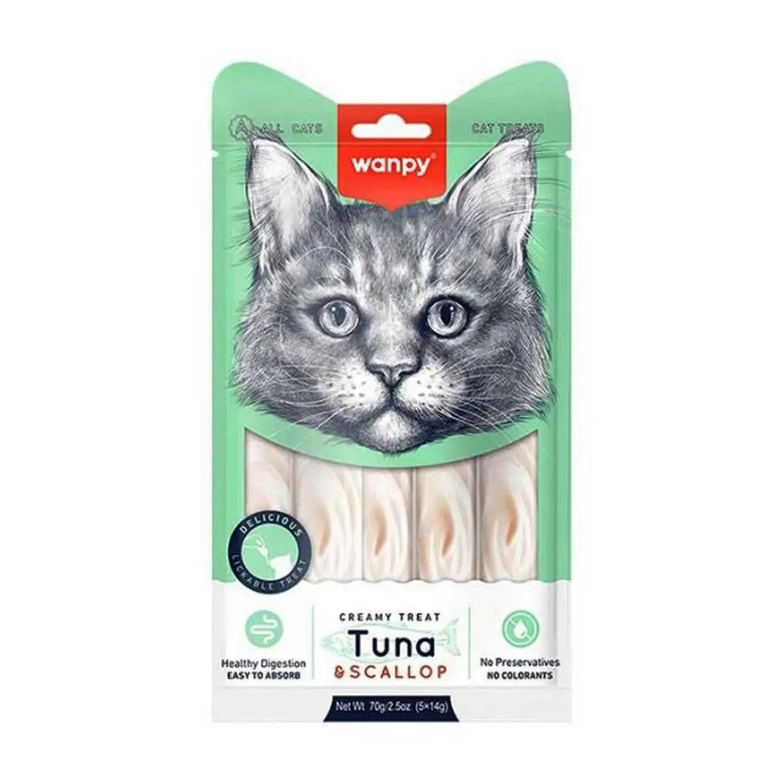 Wanpy Lickable Treats Tuna&amp; Scallop Cat 70g tr014b