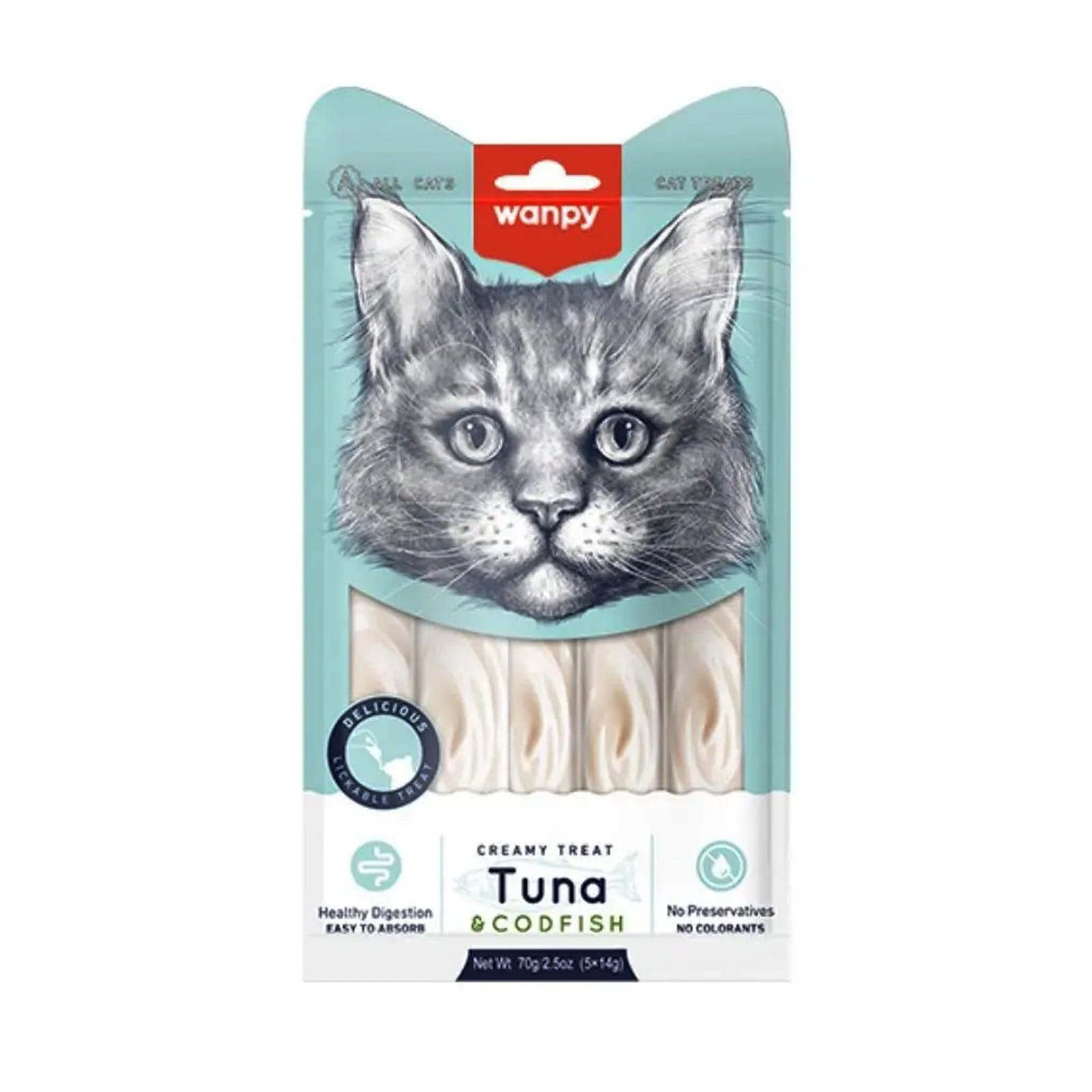 Wanpy Lickable treat tuna &amp; codfish Cat 70gm