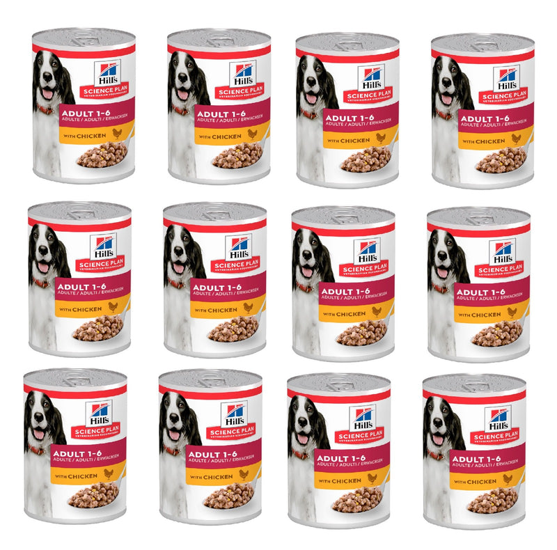 BUY 1 GET 1 FREE Hill's Science Plan Adult Dog Food With Chicken (12x370g)-Buy pack of 12 get pack of 12 free