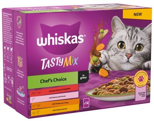 Whiskas 1+ Tasty Mix Chefs Choice In Gravy