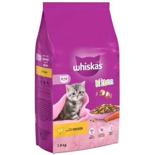 Whiskas 2-12 Month Kitten Dry Cat Food- Chicken Flavour (1.9 kg)