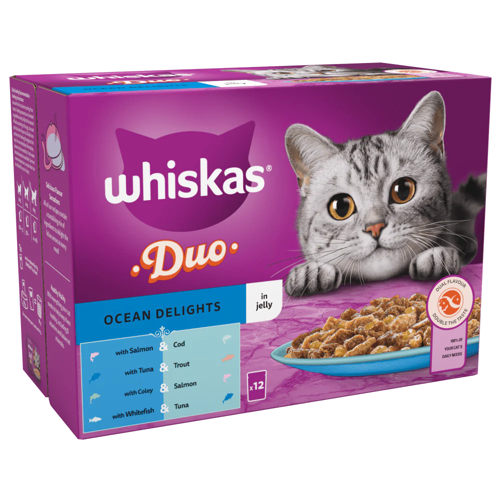 Whiskas 1+ Duo Ocean Delight In Jelly Adult Wet Cat Food