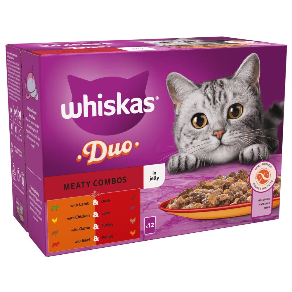 Whiskas Duo Meaty Combos Wet Food Adult Cat Jelly