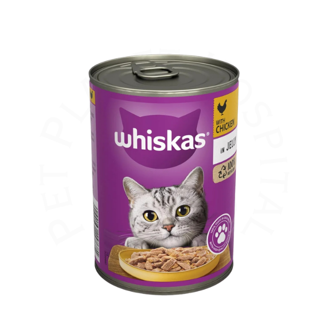Whiskas Wet Food Tin Chicken in Jelly Complete Meal for Cats