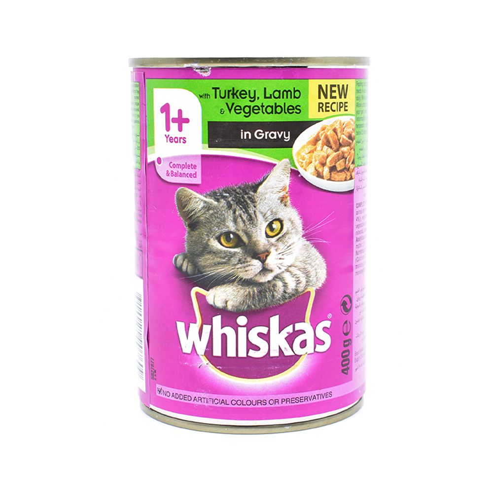 Whiskas Mince Lamb Turkey & Vegetable in Gravy Adult Cat Food - 400g - Pack of 12
