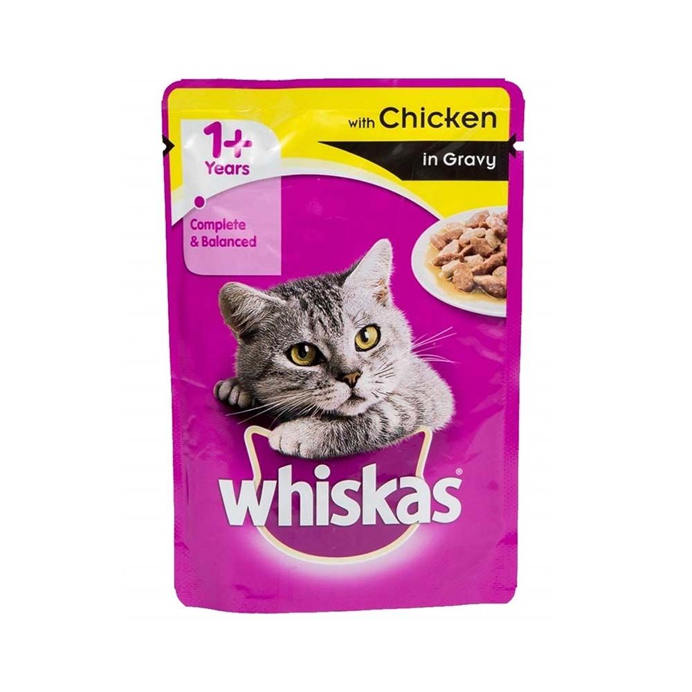 Whiskas Tender Bites Chicken in Gravy Cat Food Pouch - 80g - Pack of 12