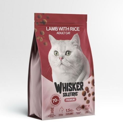 Whisker Solutions Adult Cat Food-Lamb With Rice (1.5kg)