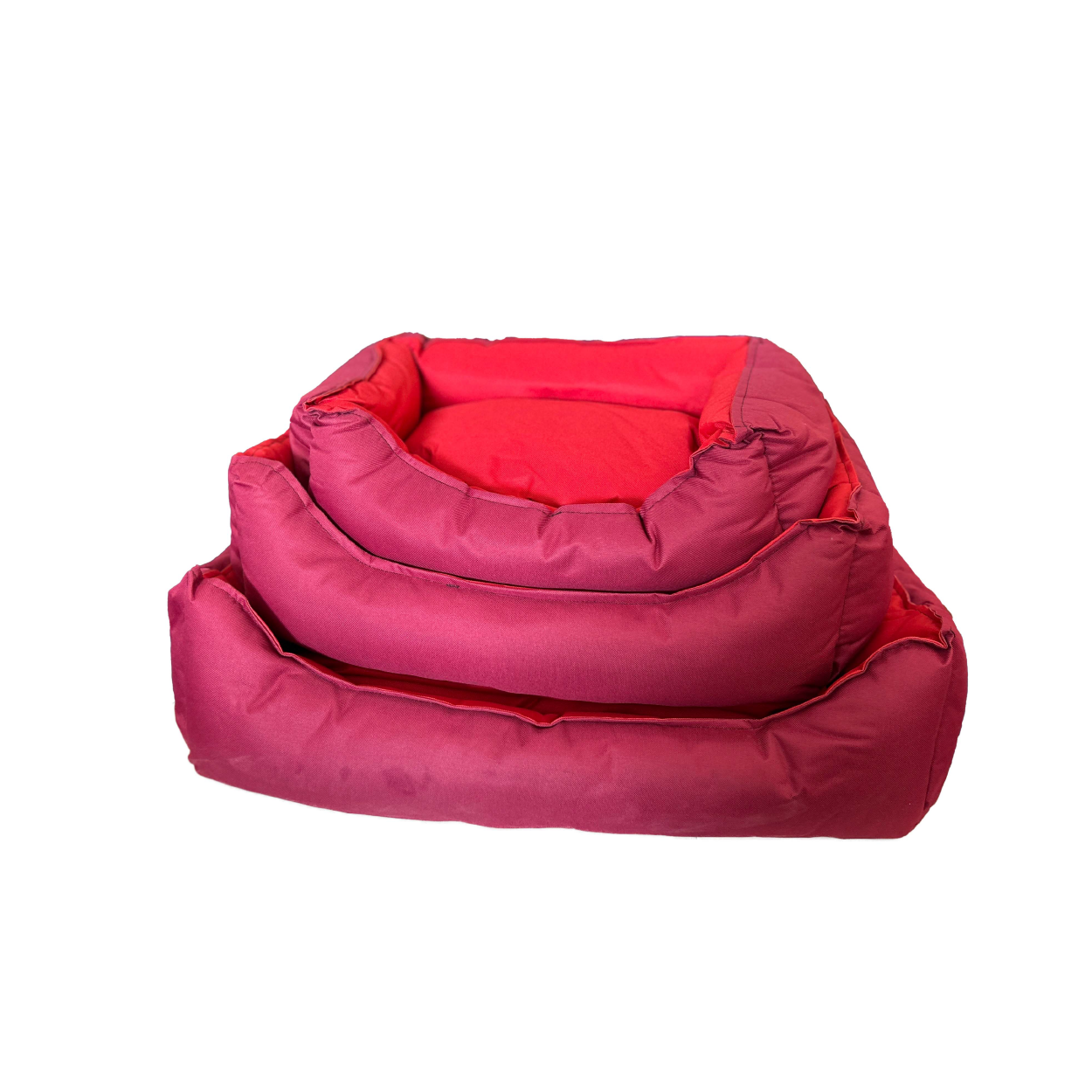 Winter Pet Cushion 3 Piece Set Maroon Red (S-52 X 39 X 14 CM, M-65 X 46 X 20 CM, L-75 X 54 X 20 CM)