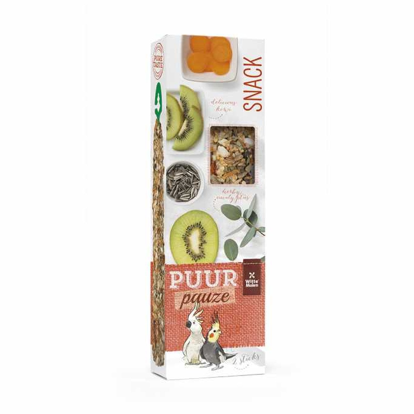 Witte Molen Puur Pauze Sticks With Kiwi & Eucalyptus For Cockatoo -140g