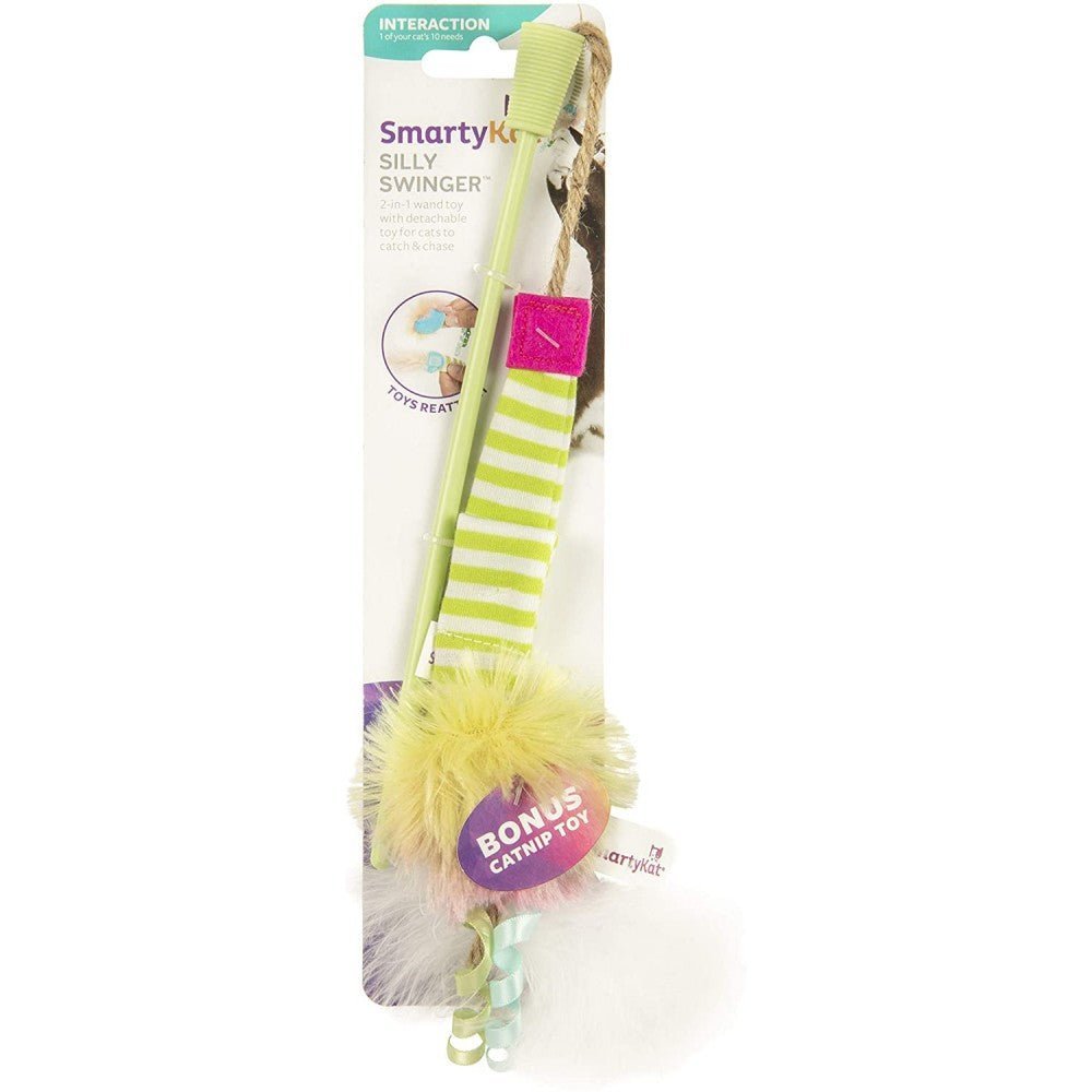 SmartyKat® Silly Swinger Feather and Catnip Wand Cat Toy