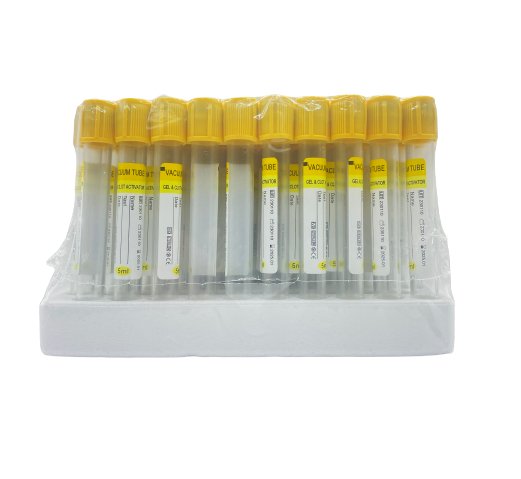 Yellow Cap Clot Activator with Gel 5ml 100 pieces
