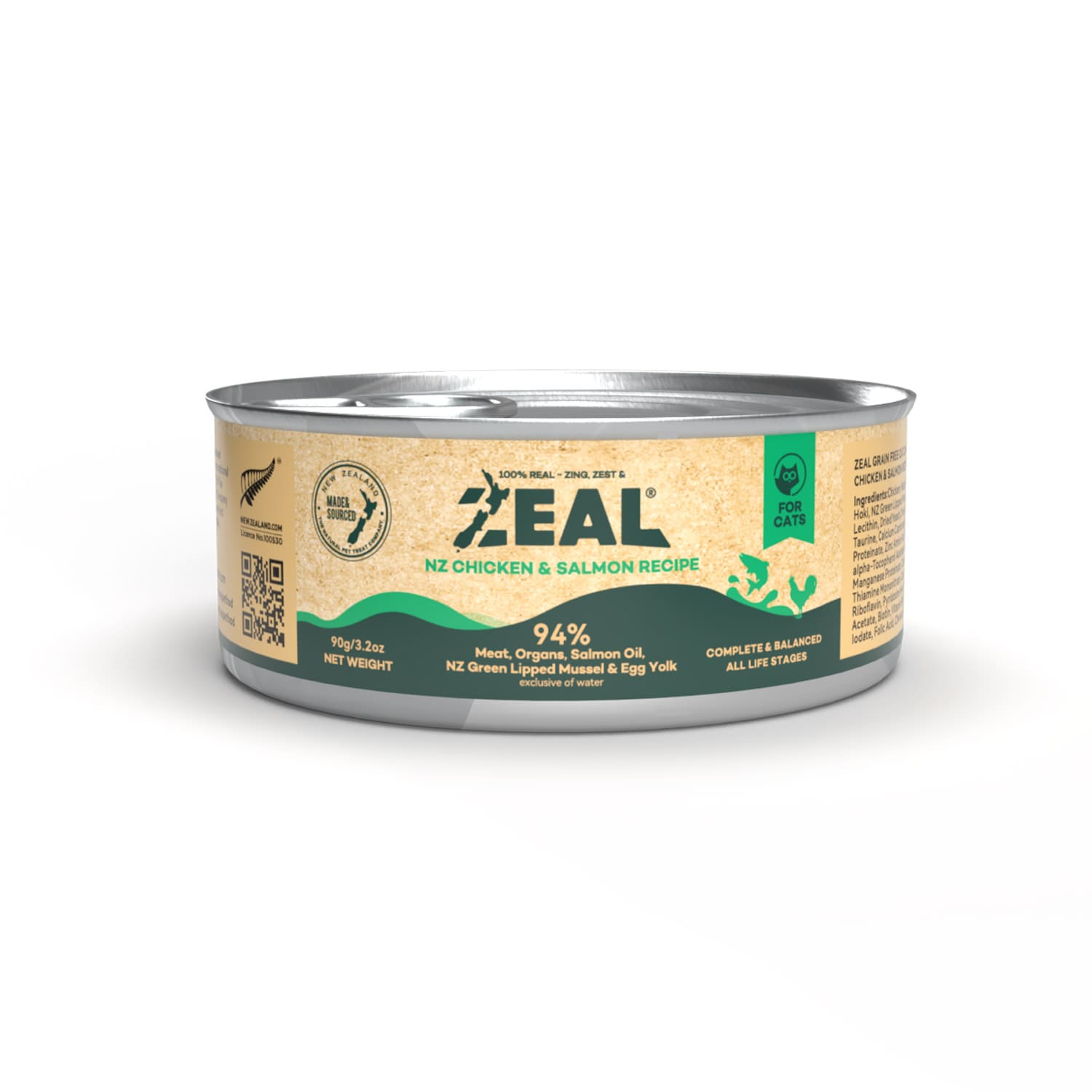 Zeal Grain Free Canned Cat Food 90g β (Chicken & Salmon)