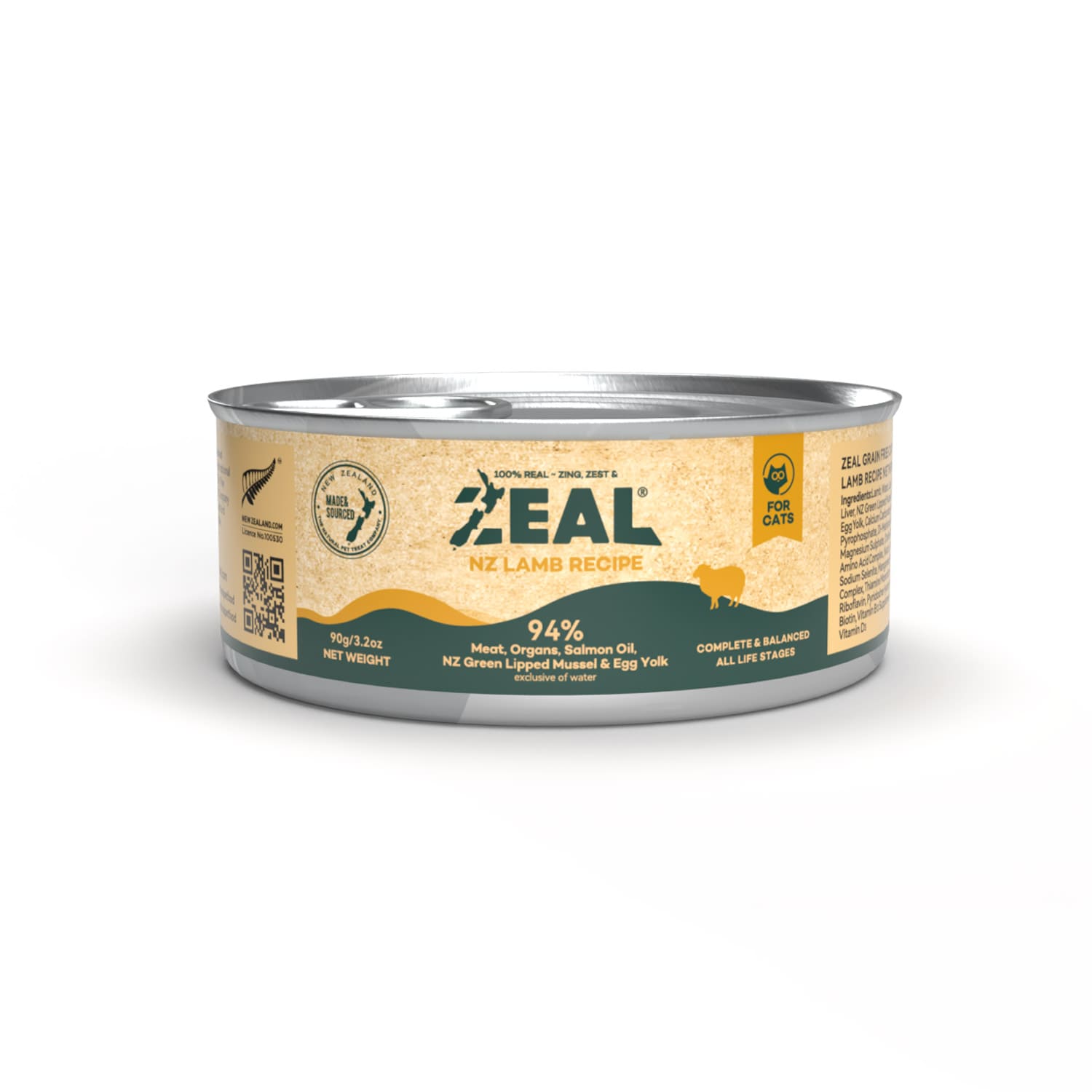 Zeal Grain Free Canned Cat Food 90g (Lamb Recipe)