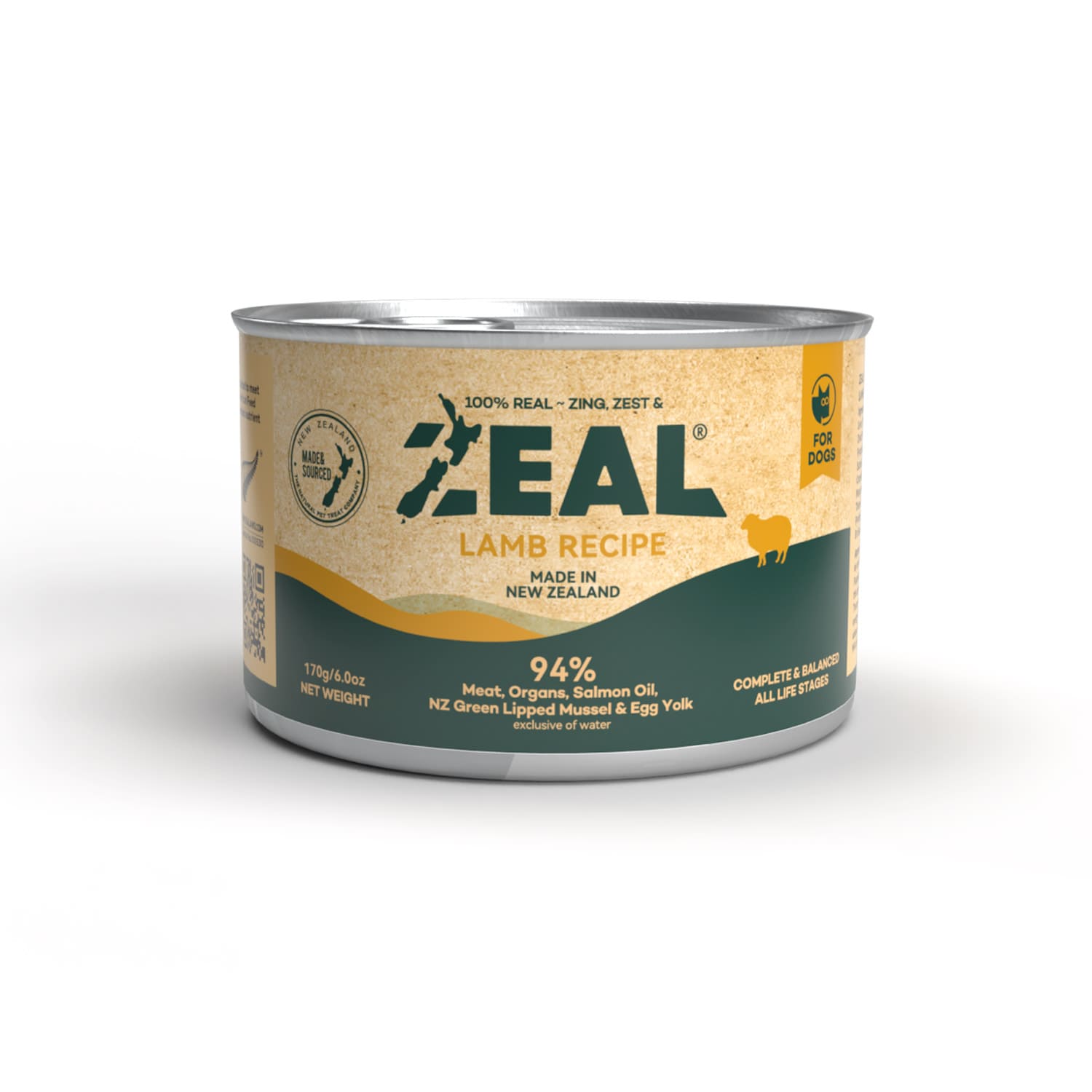 Zeal Grain Free Canned Dog Food 170g - (Lamb Recipe)