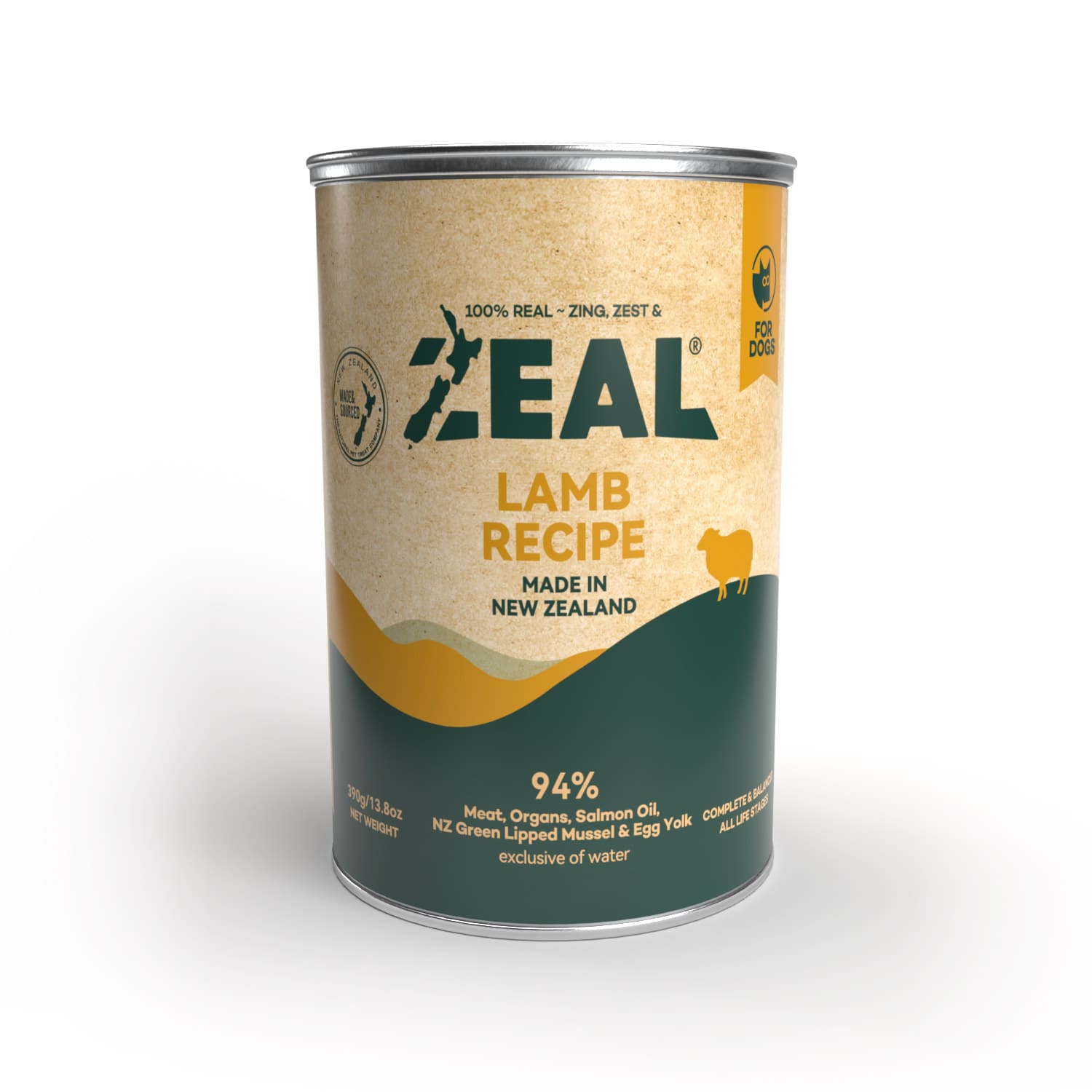 Zeal Grain Free Lamb Recipe Wet Dog Food 390G