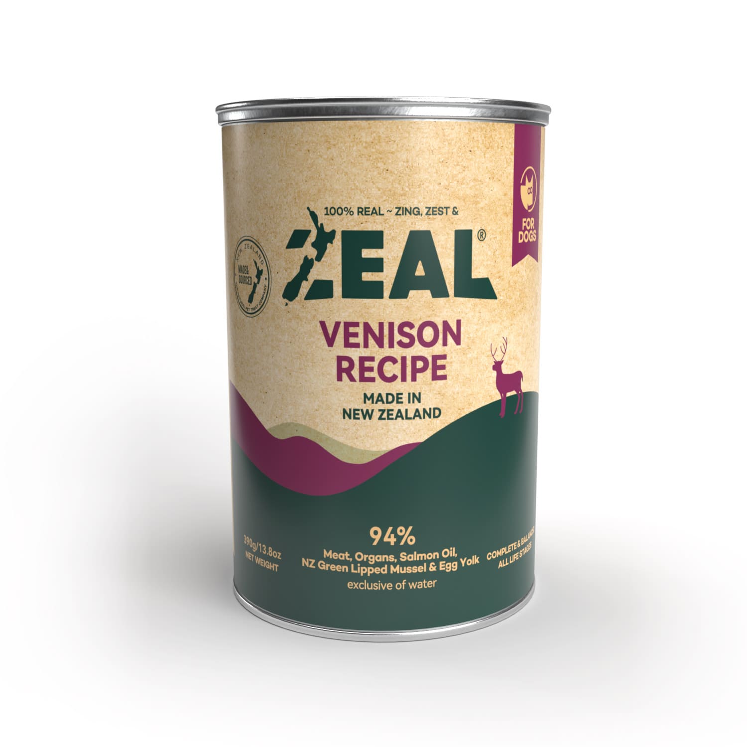 Zeal Grain Free Venison Recipe Wet Dog Food 390G
