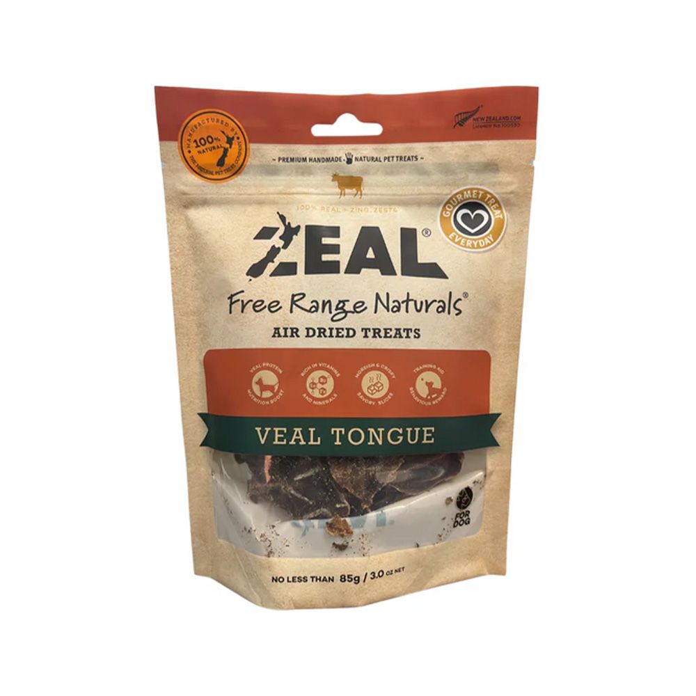 Zeal Free Range Naturals Air Dried Veal Tongue Dog Treats - 85 g