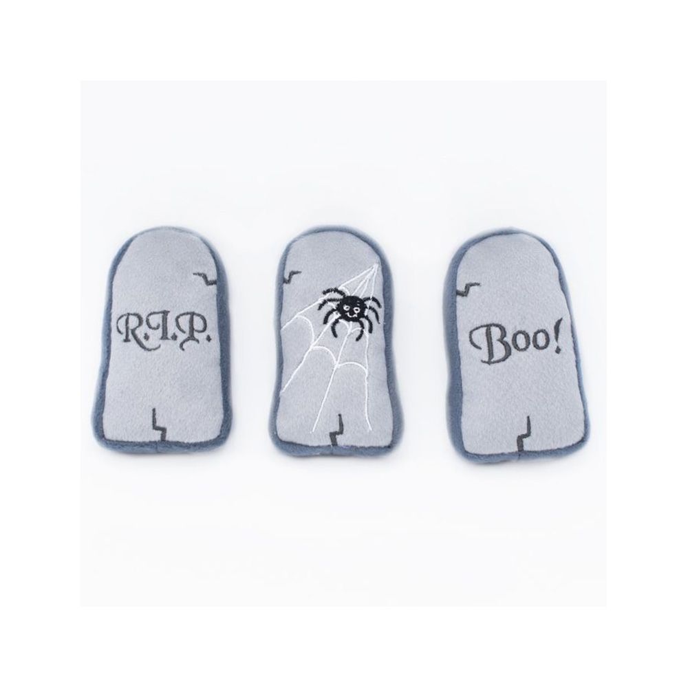 ZippyPaws Halloween Miniz 3-Pack Tombstones Dog Toy
