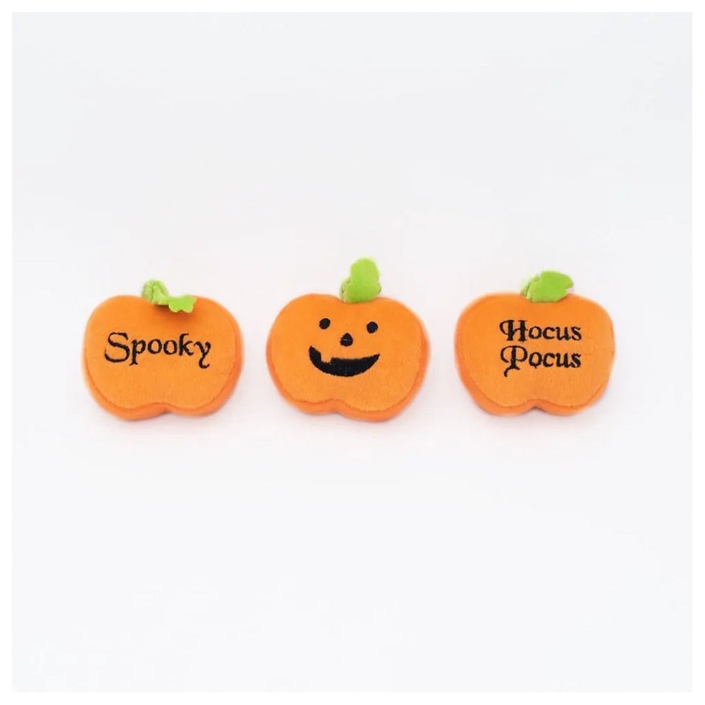 Zippypaws Halloween Miniz Pumpkins Dog Toy - 3 Pack