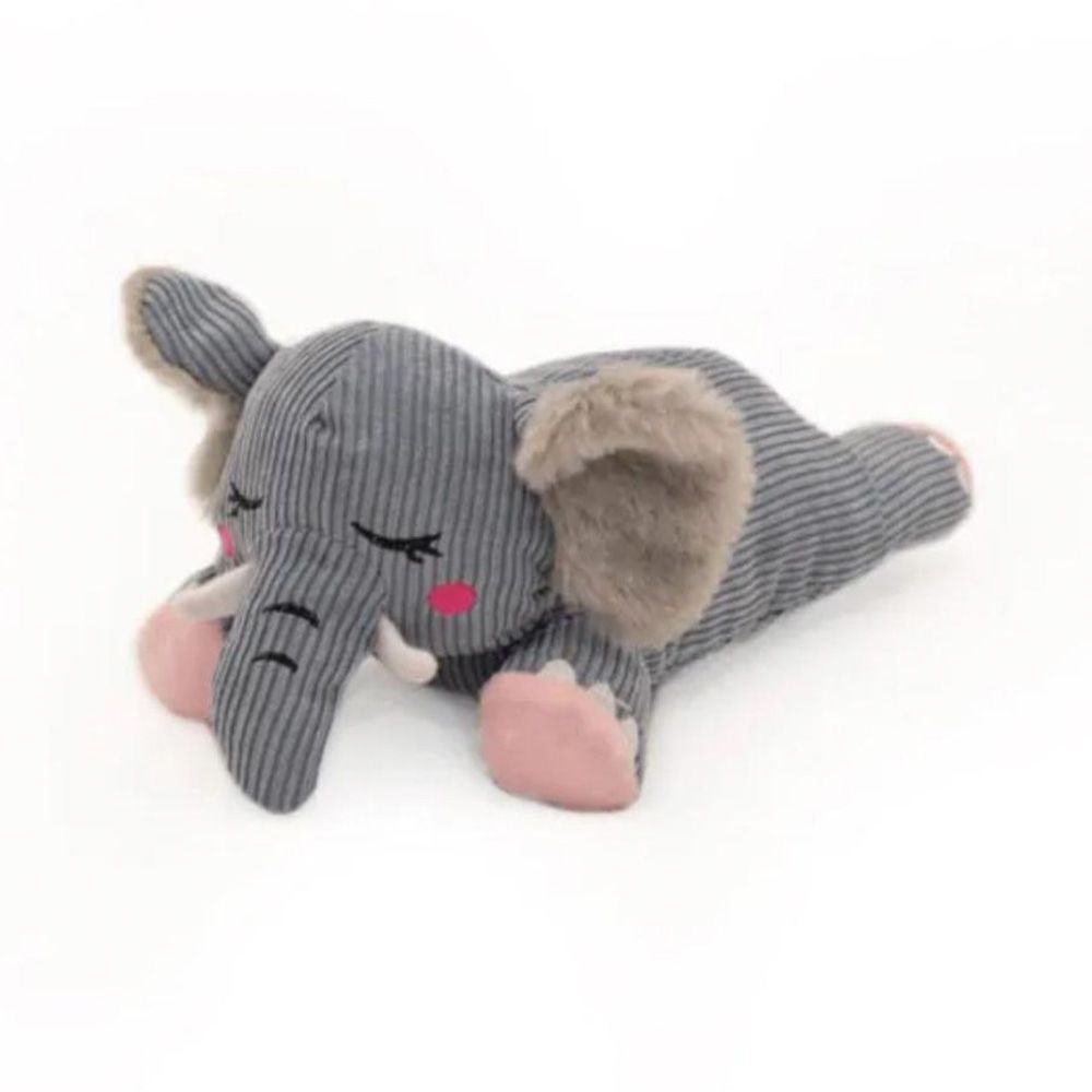 ZippyPaws Snoozies with Shhhqueaker Elephant Dog Toy