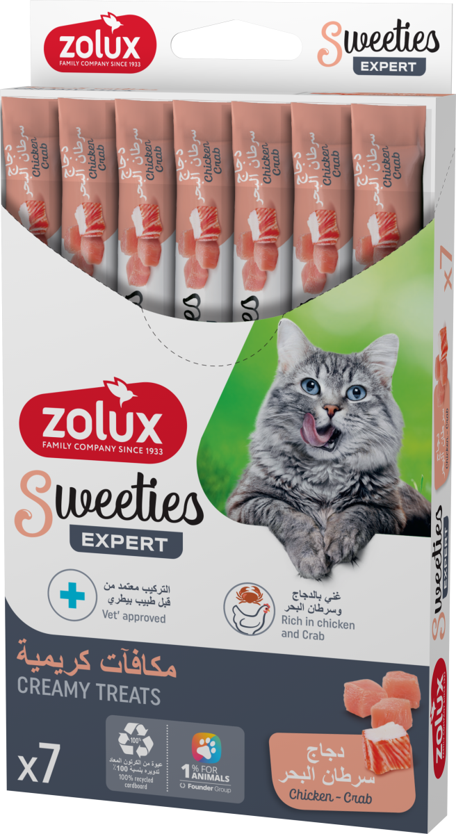 Sweeties Creamy Stick for Cats, Chicken Crab, 7 pcs/box