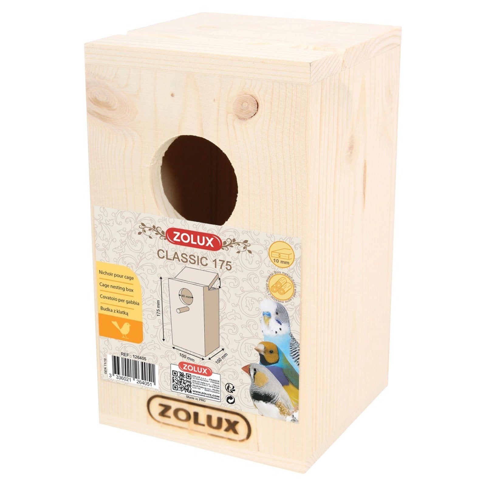 ZOLUX Bird Nesting Box - Classic 175