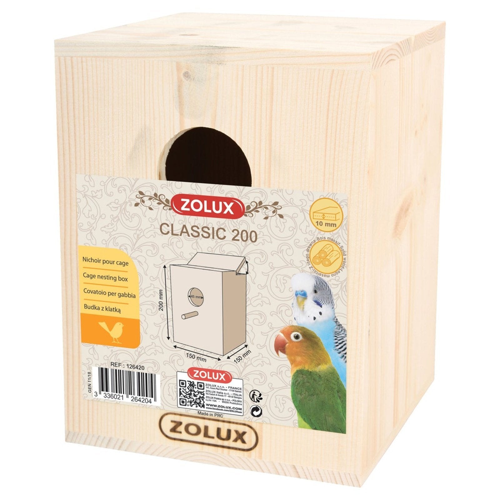 ZOLUX Bird Nesting Box - Classic 200