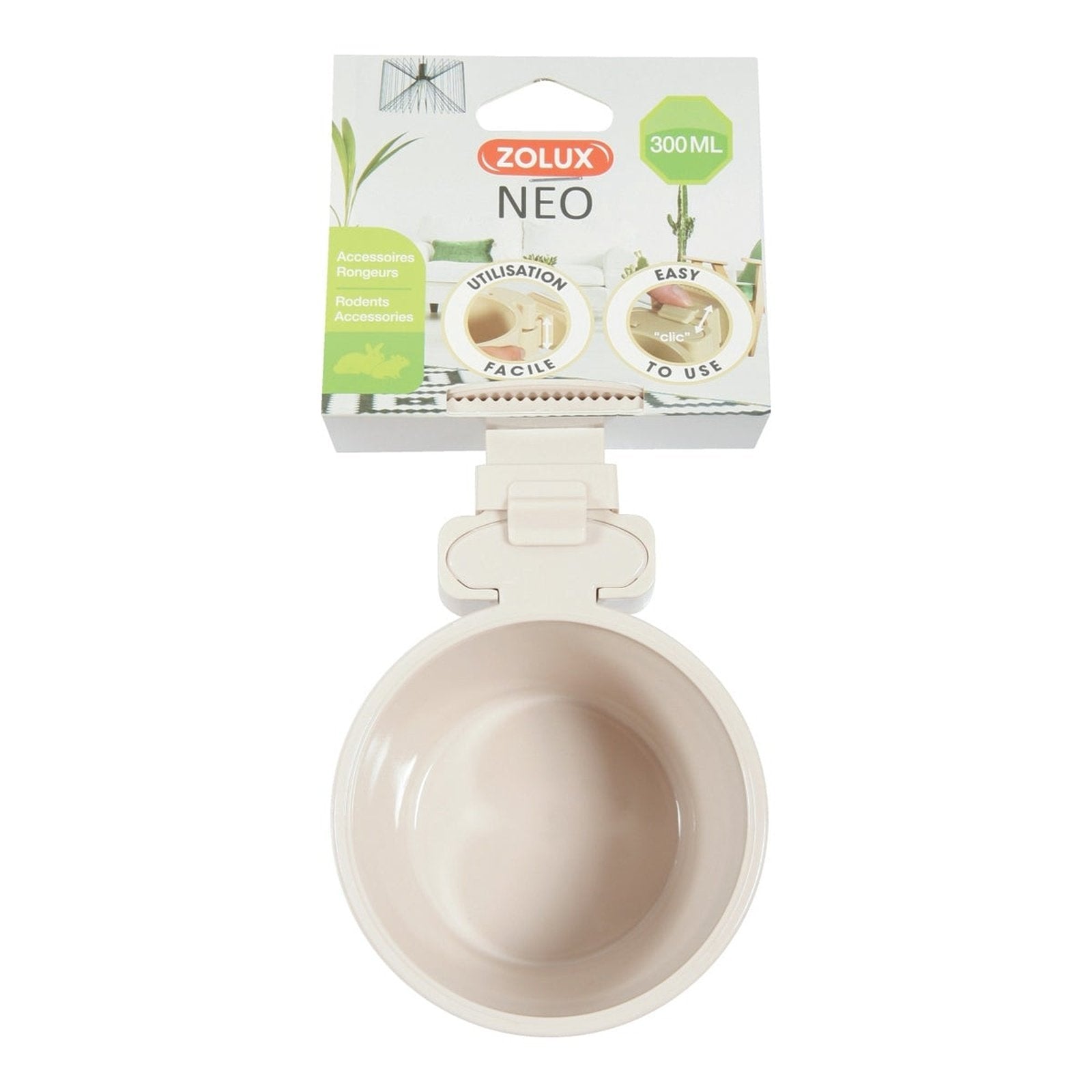 Zolux Neo Rodent Cage Plastic Feeder - Beige 300ml