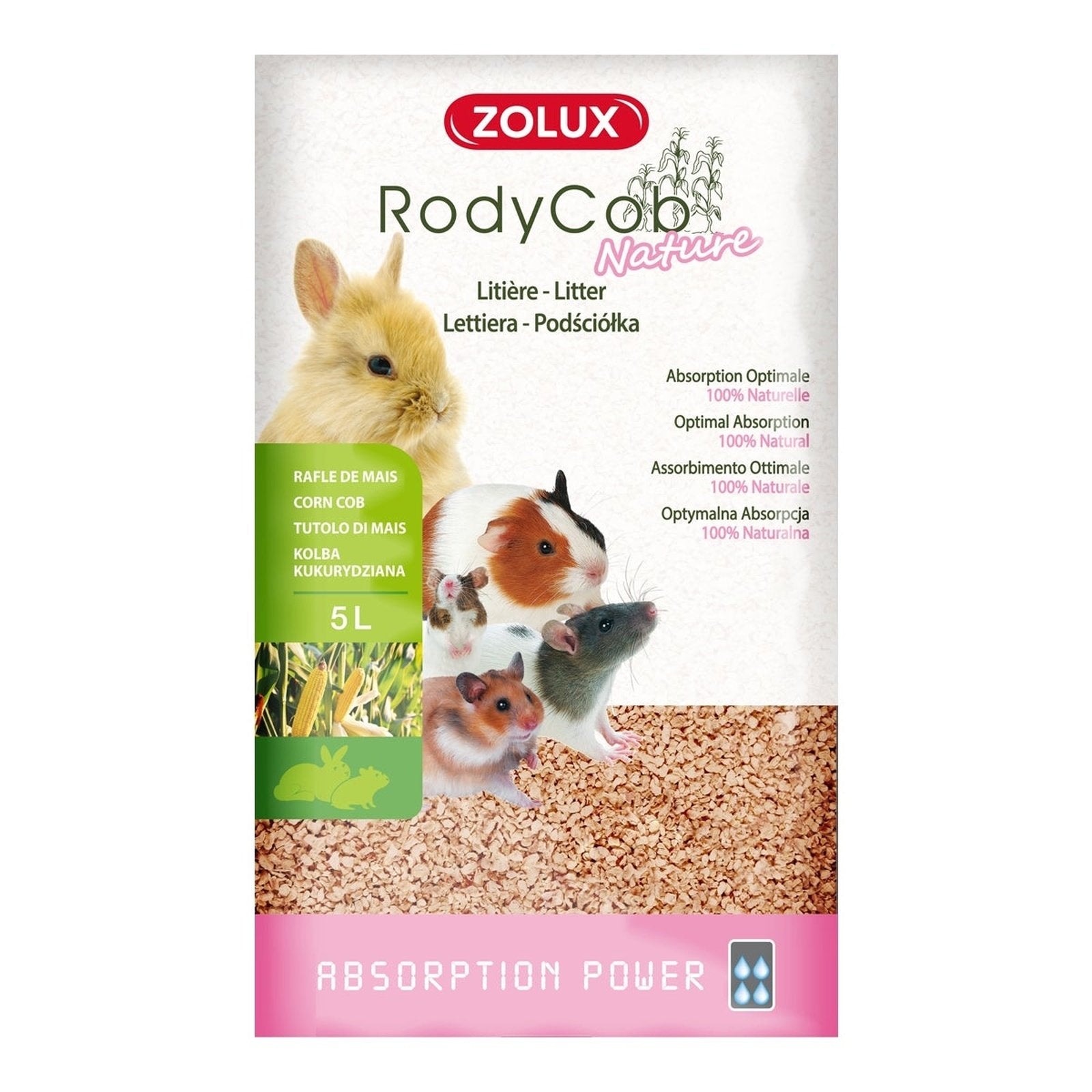 ZOLUX Rodent Litter RodyCob Natural 5 L