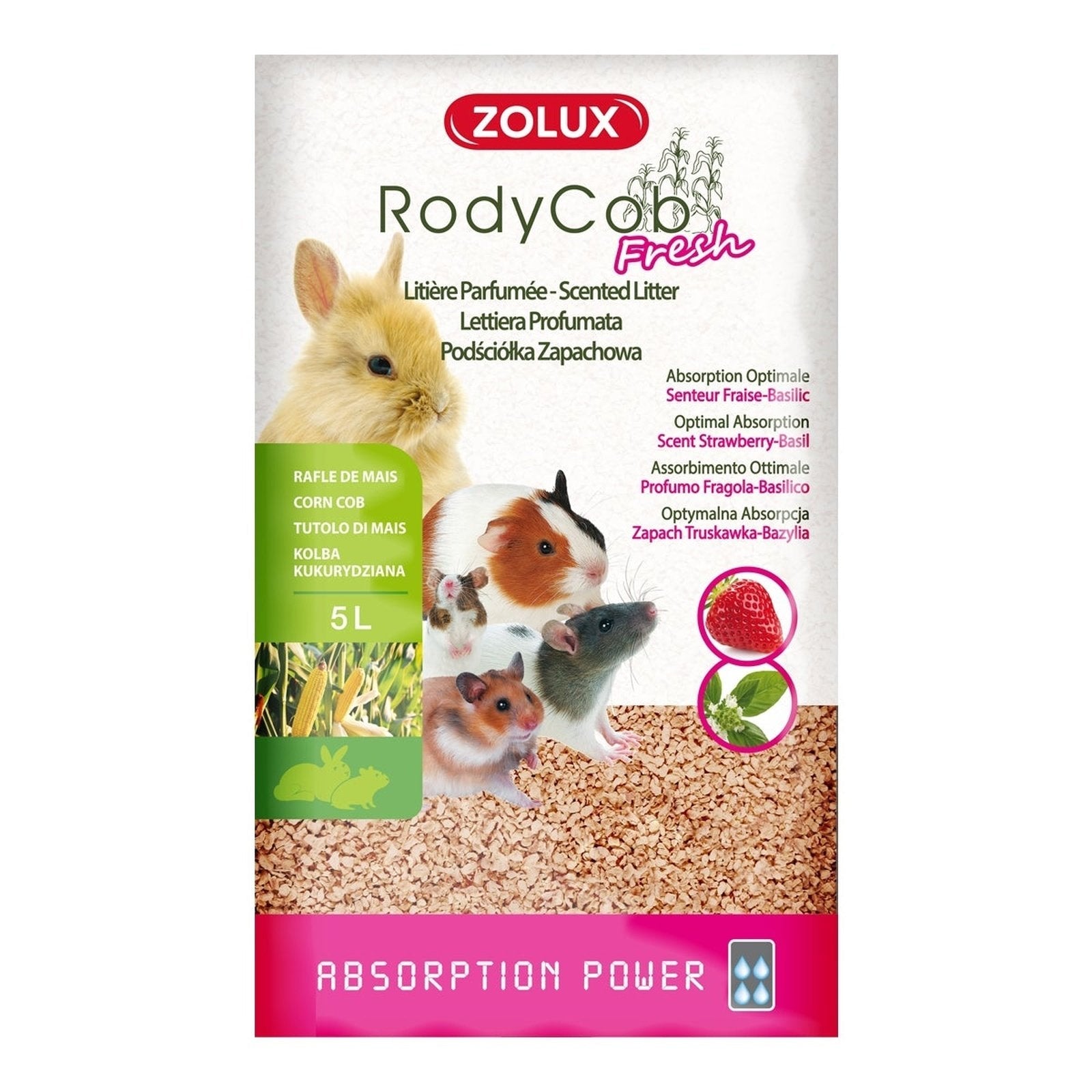 Zolux Rodent Litter Rodycob Strawberry-basil - 5L