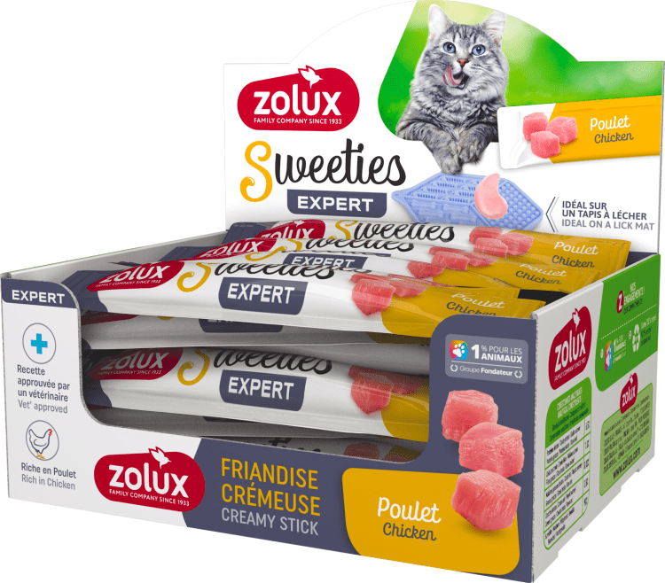 Zolux Sweeties Creamy Stick For Cat - Chicken -48pcs/Box