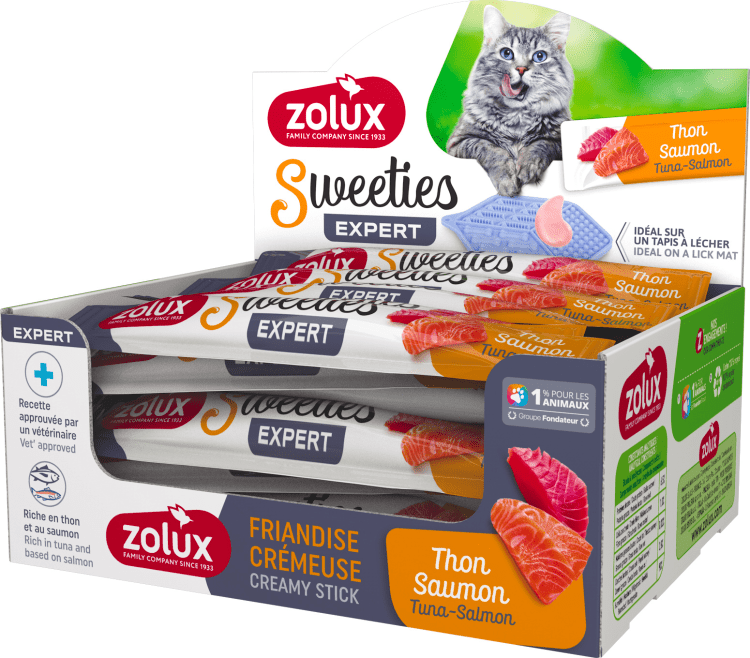 Zolux Sweeties Creamy Stick For Cat - Salmon -48pcs/Box