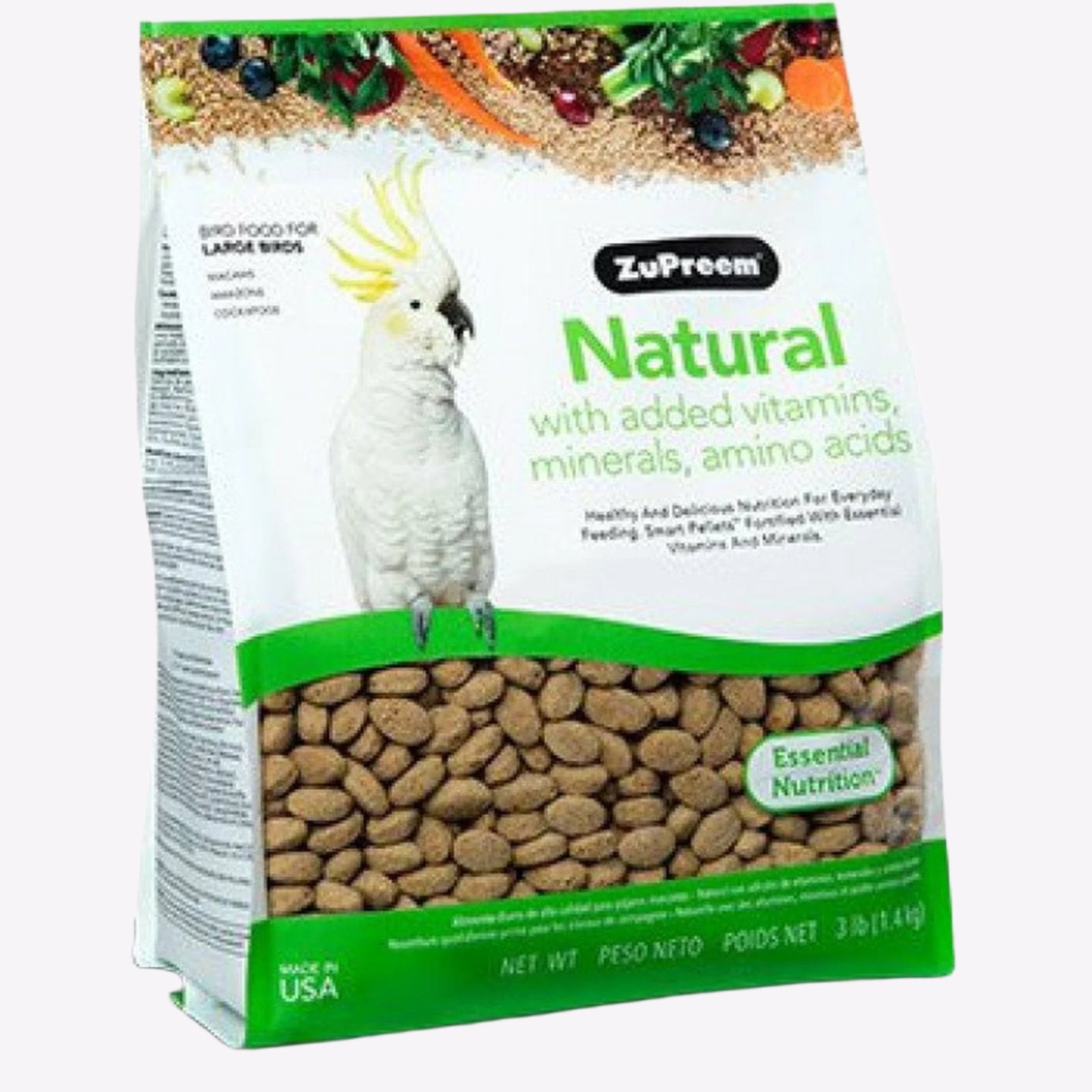 Zupreem Natural Avian Diet Large Parrots - 1.36kg