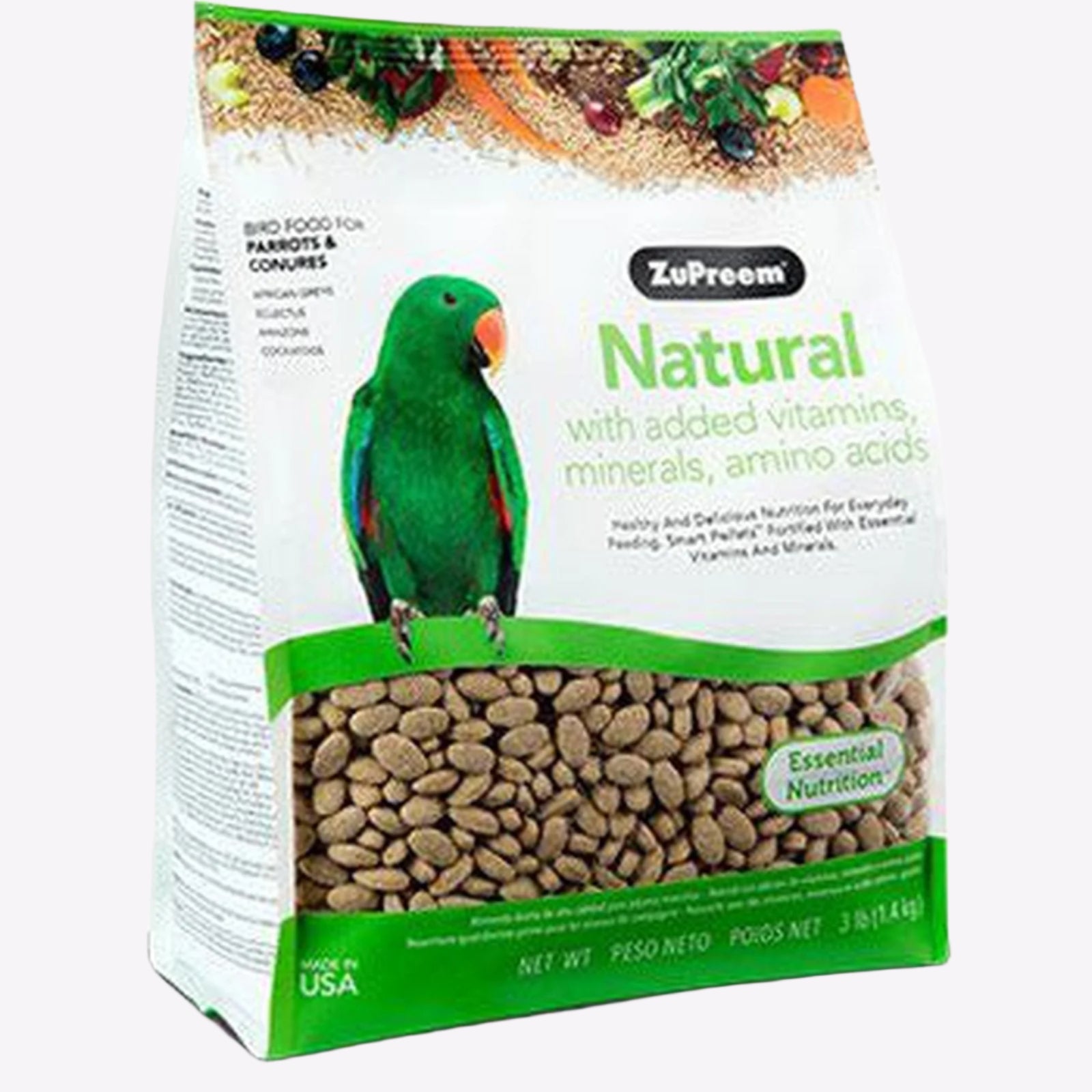 Zupreem Natural Avian Diet Parrots & Conures - 1.36kg
