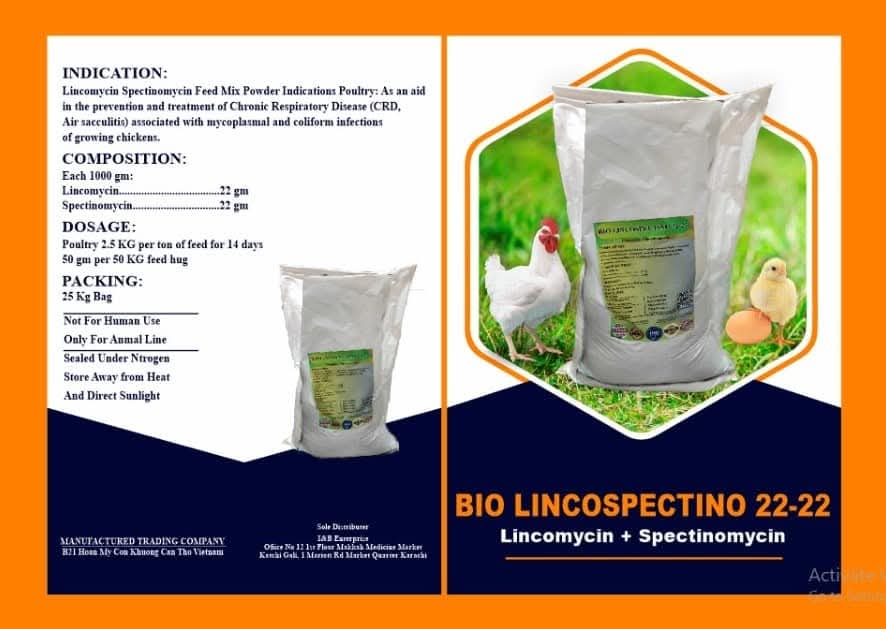 BIO LINCOSPECTINO 22-22 (Lincomycin + Spectinomycin) Poultry