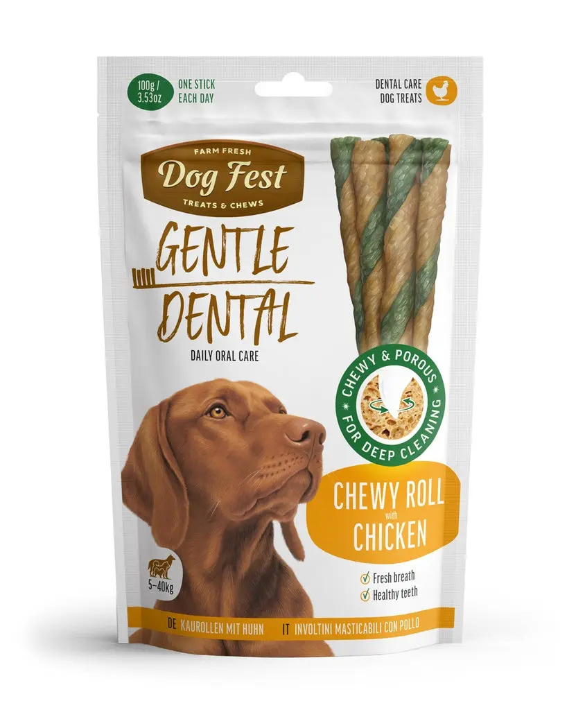 Dog Fest Dental Treats For Adult Dogs & Chewy Roll 100g