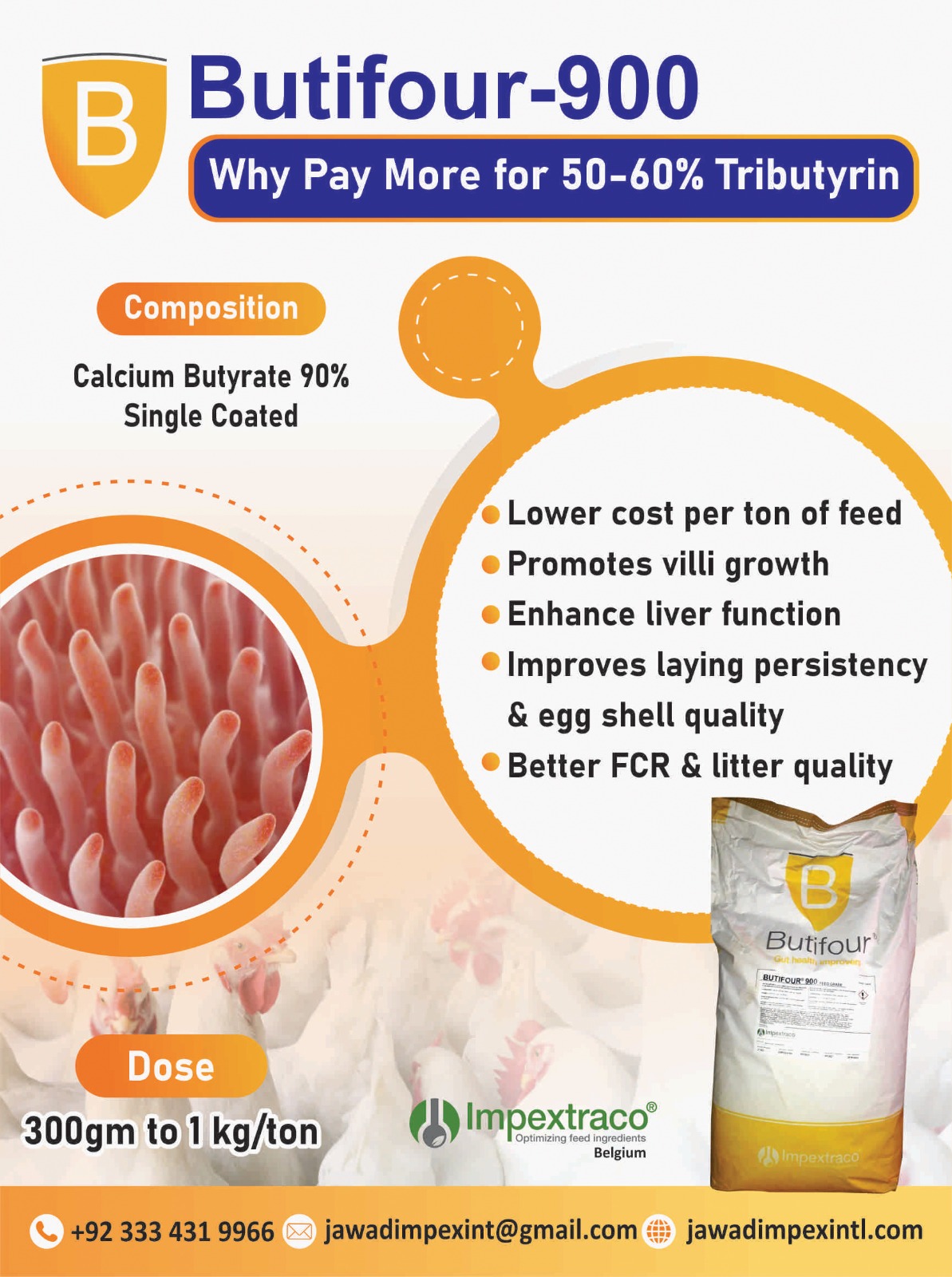 Butifour-900 for poultry and dairy animals