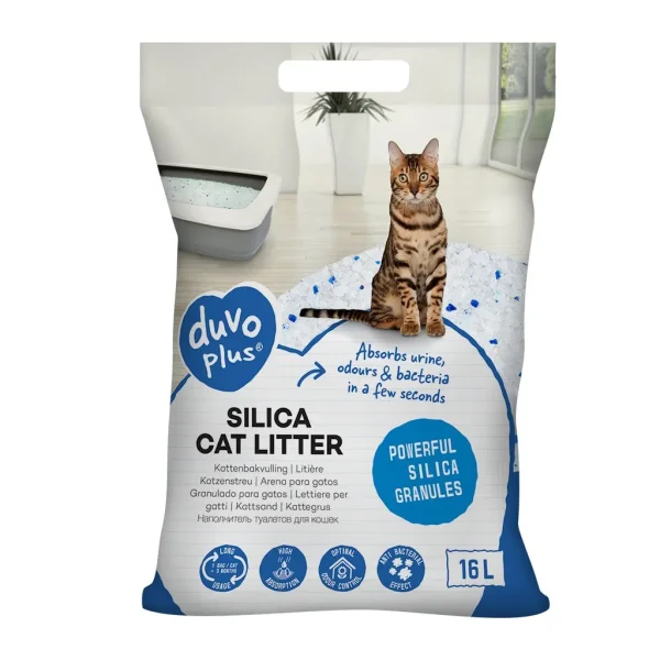 Duvo Premium Unscented Silica Crystal Cat Litter - 16L