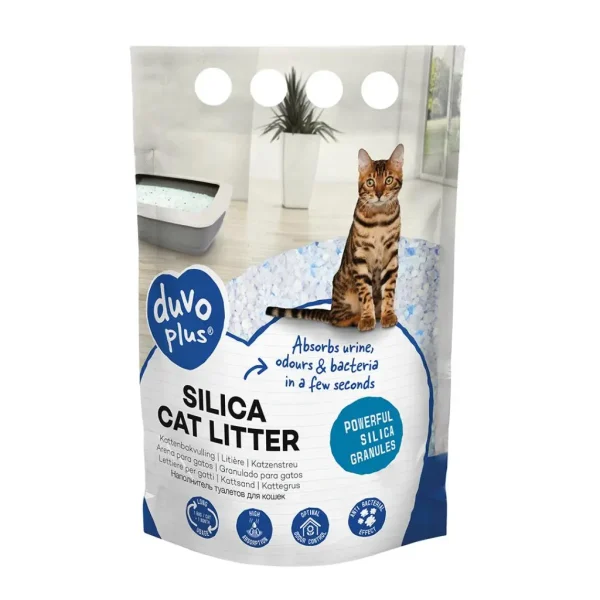 Duvo+ Premium Unscented Silica Crystal Cat Litter - 5L